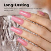 Picture of RARJSM Nude Flamingo Pink Gel Nail Polish Natural Pink Pearl Silver Glitter Clear Sheer Gel Polish 15ml UV LED Soak Off Transparent Shimmer Color Home Salon French Manicure Varnish Curing Requires