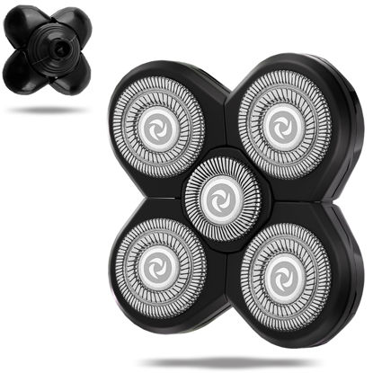 Picture of UPTARD 5D Blade Replacement Heads, Shaver Replacement Blades, Head Shavers for Bald Men, Shaver Head Replacement, Stainless Steel Rotary Blades for Electric Head Razor