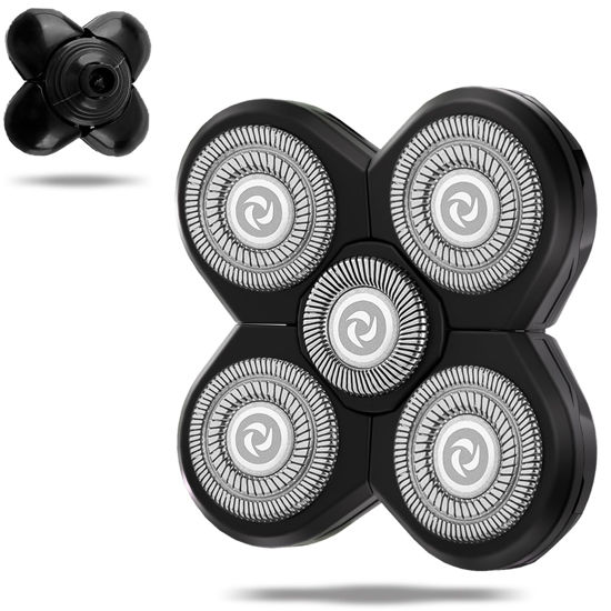 Picture of UPTARD 5D Blade Replacement Heads, Shaver Replacement Blades, Head Shavers for Bald Men, Shaver Head Replacement, Stainless Steel Rotary Blades for Electric Head Razor