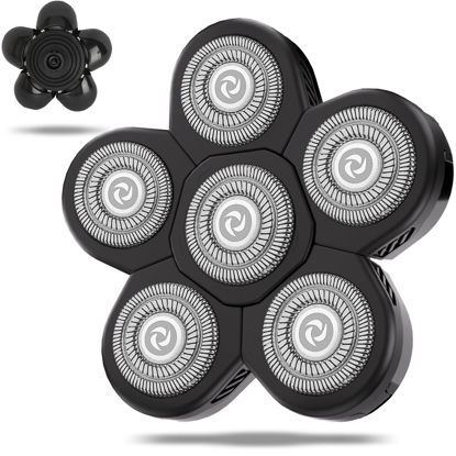 Picture of UPTARD 6D Blade Replacement Heads, Shaver Replacement Blades, Head Shavers for Bald Men, Shaver Head Replacement, Stainless Steel Rotary Blades for Electric Head Razor