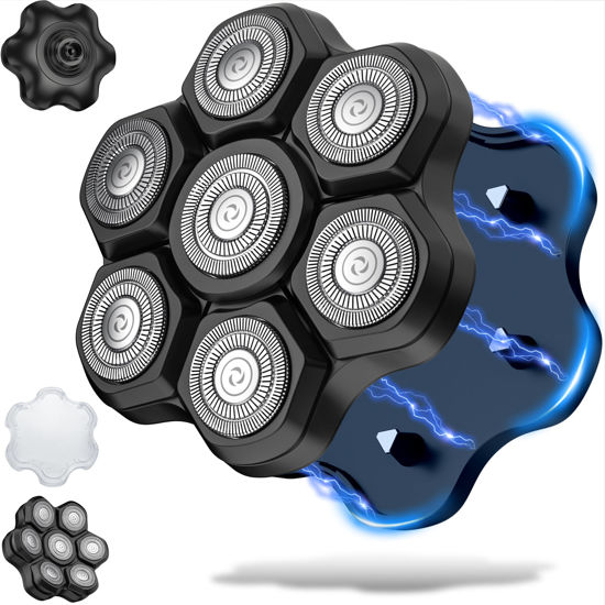 Picture of UPTARD 7 Magnetic Shaver Blades,Head Shaver Replacement Blades, Head Shaver Replacement heads for FRE**OM G**OMING Te**un Fr**bird Aid**lsWe**lup Wy**laus (Black)
