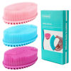 Picture of TDHDIKE Silicone Body Scrubber Loofah - Set of 3 Soft Exfoliating Body Bath Shower Scrubber Loofah Brush for Sensitive Kids Women Men All Kinds of Skin
