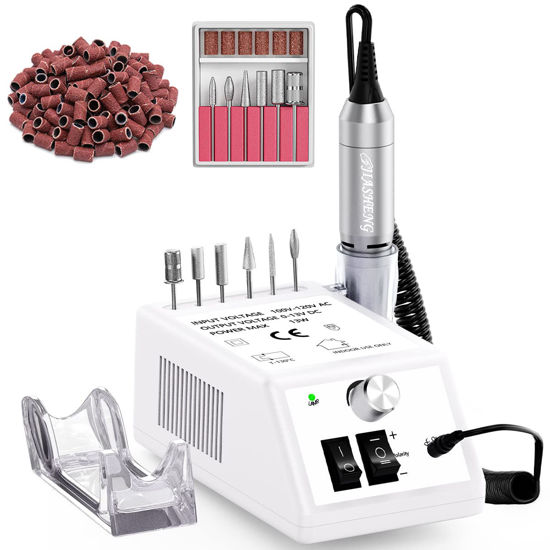Picture of Jiasheng Professional Nail Drill, 20000rpm Electric Nail Drill Machine, Electronic Nail File Drills for Acrylic Nails Gel Nails Manicure Pedicure Tools for Salon Use, White