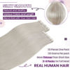 Picture of LaaVoo Blonde Tape in Hair Extensions Human Hair 28 Inch Long Invisible Hair Extensions Tape in Platinum Blonde Tape in Human Hair Extensions for Women 20pcs 50g