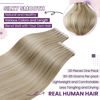 Picture of LaaVoo Tape in Extensions Human Hair 20 Inch Blonde Hair Extensions Tape in Dark Ash Blonde Highlighted with Light Blonde Invisible Tape in Hair Extensions Human Hair Skin Weft 20pcs 50g