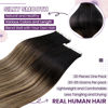 Picture of LaaVoo Tape in Hair Extensions Ombre Human Hair Extensions Tape in 20 Inch Ombre Black to Brown Mix Caramel Brown Tape Hair Extensions Real Human Hair Seamless 20pcs/50g