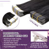 Picture of LaaVoo Tape in Hair Extensions Human Hair Real Hair Extensions Tape in 24 Inch Ombre Black to Brown Mix Caramel Blonde Human Hair Tape in Extensions Remy Straight 20pcs/50g