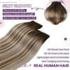 Picture of LaaVoo Tape in Hair Extensions Human Hair Seamless Tape in Human Hair Extensions Ombre Balayage Dark Brown to Blonde Hair Extensions Tape in Real Human Hair Silky Straight 22 Inch 20pcs 50g