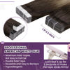 Picture of LaaVoo Tape in Hair Extensions Human Hair Seamless Tape in Human Hair Extensions Ombre Balayage Dark Brown to Blonde Hair Extensions Tape in Real Human Hair Silky Straight 22 Inch 20pcs 50g