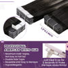 Picture of LaaVoo Ombre Hair Extensions Tape in Real Human Hair Tape in Extensions Ombre Balayage Natural Black to Silver Grey Seamless Tape in Hair Extensions Human Hair Skin Weft 20 Inch 20pcs/50g