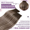 Picture of LaaVoo Tape in Hair Extensions Balayage Human Hair Tape in Extensions 24 Inch Dark Brown to Ash Blonde Mix Brown Hair Extensions Tape in Real Human Hair Seamless 20pcs 50g