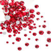 Picture of Beadsland Rhinestones for Makeup,8 Sizes 2500pcs Red Flatback Rhinestones Eye Gems for Nails Crafts with Tweezers and Wax Pencil,Siam,SS4-SS30