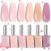Picture of Beetles Jelly Nail Polish Set, 6 Colors Pink Nude Purple Velvet Glow Quick Dry Nail Polish 15ml Long Lasting Nail Polish Nail Strengthener Polish Valentine Gift for Girls Women