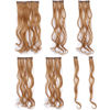 Picture of SWACC Women 20 Inches Curly Full Head 7 Separate Pieces Heat Resistance Synthetic Hair Clip in Hair Extensions (Dark Strawberry Blonde-27#)