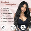 Picture of NAYOO Long Black Wavy Wig for Women 26 Inch Middle Part Curly Wavy Wig Natural Looking Synthetic Heat Resistant Fiber Wig for Daily Party Use (Natural Black)