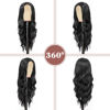 Picture of NAYOO Long Black Wavy Wig for Women 26 Inch Middle Part Curly Wavy Wig Natural Looking Synthetic Heat Resistant Fiber Wig for Daily Party Use (Natural Black)