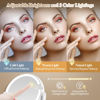 Picture of MOMOKUBA Makeup Mirror with Lights, Double Sided 1x/20x Magnifying Mirror with Light, Rechargeable 3 Color Lights and Adjustable Brightness, 360° Rotation Detachable Comes with Tweezer(White)