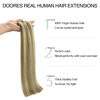 Picture of DOORES Human Hair Extensions Clip in, Light Brown Highlighted Medium Blonde 110g 7pcs 22 Inch, Seamless Clip in Hair Extensions Remy Hair Thin Weft Straight Hair Invisi Edge Hair Extensions