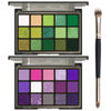 Picture of UCANBE 2pcs Eyeshadow Palette Makeup Set, Green Purple Color Shimmer Matte Metallic Eye Shadow Pallet with Soft Brush Eye Make Up Kit for Halloween Cosplay Costume Beetlejuice Medusa Poison Ivy Ursula