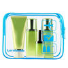 Picture of Lermende 2pcs/pack Clear Travel Toiletry Bag, Clear Makeup Bag for Women & TSA Approved Toiletry Bag Travel Carry On Airport Airline Quart Sized Clear Cosmetic Bag - Blue