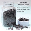 Picture of NIACONN 1000pcs Microlink Beads 5mm Silicone Lined Hair Extension Beads Micro Links Rings for Hair Extension - Dark Brown