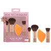 Picture of Real Techniques Sleigh The Night Mini Brush + Sponge 4 Piece Holiday Gift Set, Small Makeup Brushes For Travel, Makeup Sponge For Foundation & Concealer, Stocking Stuffer, Limited Edition, Latex-Free
