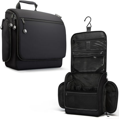 Picture of VENTURE 4TH Hanging Travel Toiletry Bag for Women & Men - Travel Organizer with Expandable Compartments & Removable Clear Pouch for Toiletries (Black)