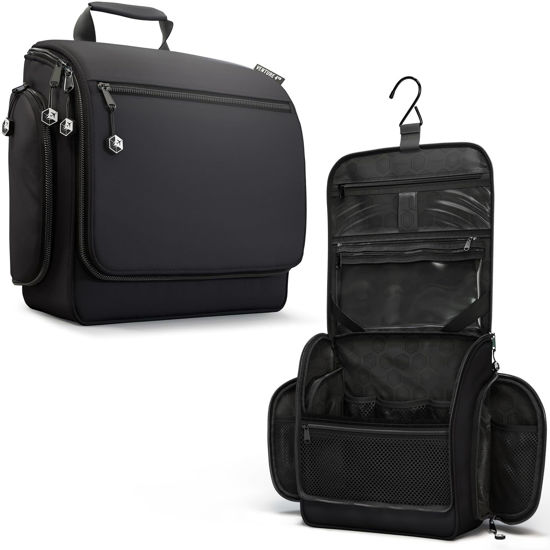 Picture of VENTURE 4TH Hanging Travel Toiletry Bag for Women & Men - Travel Organizer with Expandable Compartments & Removable Clear Pouch for Toiletries (Black)