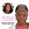 Picture of LAB HAIRS Wig Cap with Grip Band for Keeping Wigs in Place, More Full Cap-wide Transparent Lace for Lace Front Wigs - Brown/Black/Nude Non Slip Cap Make Your Wig Be Glueless (Brown-S)