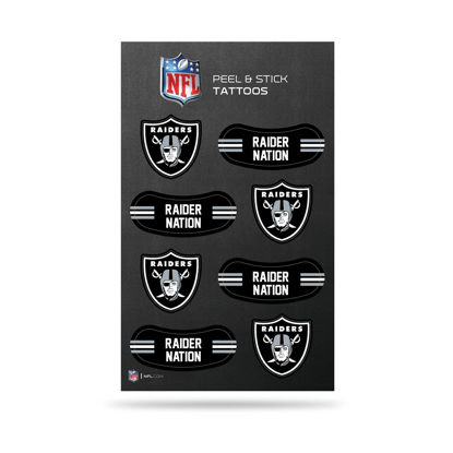 Picture of Rico Industries NFL Football Las Vegas Raiders Peel & Stick Temporary Tattoos - Eye Black - Game Day Approved!
