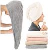 Picture of ROLSHOL Extra Large 4 Pack Microfiber Hair Towel Wrap for Women Super Absorbent & Quick Dry Hair Drying Towels with Button, Hair Turbans for Curly Hair Long & Short Hair - Anti-Frizz