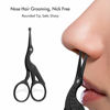 Picture of LIVINGO 3.5" Rounded Tip Vintage Stork Scissors, Professional Stainless Steel with Black Titanium Coated, Cuticle Pedicure Beauty Grooming Scissors for Eyebrow, Facial Hair, Dry Skin, Nose Hair