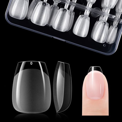 Picture of Gelike ec Nail Tips- Gel X Nail Tips Extra Short Coffin Nail Tip Full Cover 120PCS 12 Sizes, EXTRA SHORT COFFIN