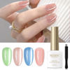 Picture of MIZHSE Moonlight Cat Eye Gel Nail Polish, Magnetic Gel Polish Set with Sheer Pink Nail Gel and 1 Magnet Stick, Glossy Effect Nail Gel Green Blue Pink Soak Off UV/LED Nail Art Salon Manicure Home Gift