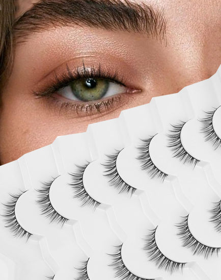 Picture of Natural Lashes Natural Eyelashes Short Eyelashes Natural Look False Eyelashes Wispy Eye Lashes Small Lashes Fake Lashes K17