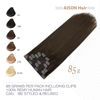 Picture of Clip in Human Hair Extensions 115G Medium Brown 100% Real Human Hair Clip in Extensions Soft Silky Straight 7pcs 16clips One Pack(22 Inch #4)
