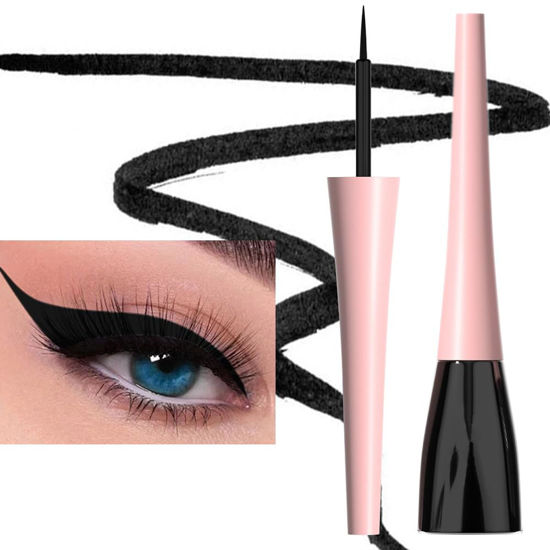 Picture of evpct 1Pcs Black Liquid Eyeliner Makeup Waterproof Black Eye Liners for Women, Eyes Wing Eyeliner Stamps Shapes Colored Eyeliner delineador de ojos a prueba de agua contra el agua blanco para ojos