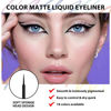 Picture of evpct 1Pcs Black Liquid Eyeliner Makeup Waterproof Black Eye Liners for Women, Eyes Wing Eyeliner Stamps Shapes Colored Eyeliner delineador de ojos a prueba de agua contra el agua blanco para ojos