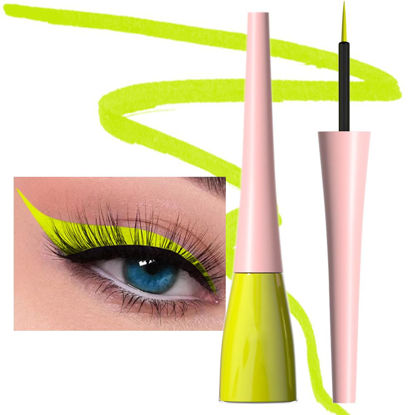 Picture of evpct 1Pcs Light Green Liquid Eyeliner Waterproof Light Green Eye Liners for Women, Eyes Wing Stamps Shapes Colored Eyeliner delineador de ojos a prueba de agua contra el agua blanco para ojos