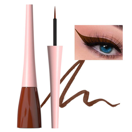 Picture of evpct 1Pcs Maroon Liquid Eyeliner Makeup Waterproof Maroon Eye Liners for Women, Eyes Wing Eyeliner Stamps Shapes Colored Eyeliner delineador de ojos a prueba de agua contra el agua blanco para ojos