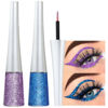 Picture of evpct 2Pcs Royal Blue Purple Liquid Glitter Eyeliner Set, Shimmery Finish