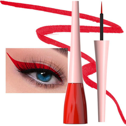 Picture of evpct 1Pcs Red Liquid Eyeliner Makeup Waterproof Brown Eye Liners for Women, Eyes Wing Eyeliner Stamps Shapes Colored Eyeliner delineador de ojos a prueba de agua contra el agua blanco para ojos