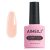 Picture of AIMEILI Hema Free Rubber Base Gel For Nails, Soak Off U V LED Clear Sheer Gel Nail Polish, 4 in 1 Nail Strengthen/Enhance/Base Coat/Color Gel Polish - (439) 10ml