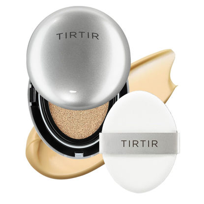 Picture of TIRTIR Mask Fit Aura Silver Cushion Foundation | Semi-glow Finish, Natural Coverage, Moisturizing, Lightweight, Korean cushion foundation (#24W Soft Beige, Full Size, 0.63 Fl Oz)