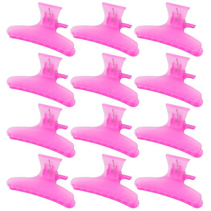 Picture of Ondder Rose Red Butterfly Hair Claws Clamps for Sectioning, Coloring, and Styling - Pro Salon Hair Accessories for Women, Girls, Men