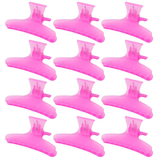 Picture of Ondder Rose Red Butterfly Hair Claws Clamps for Sectioning, Coloring, and Styling - Pro Salon Hair Accessories for Women, Girls, Men