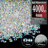 Picture of 4000pcs 4mm Resin Rhinestones Bulk, Transparent AB Flatback Round Jelly Rhinestones Bedazzling Non Hotfix Crystal Gems Large Quantity Wholesale for DIY Crafts Clothes Tumblers Face Makeup Manicure