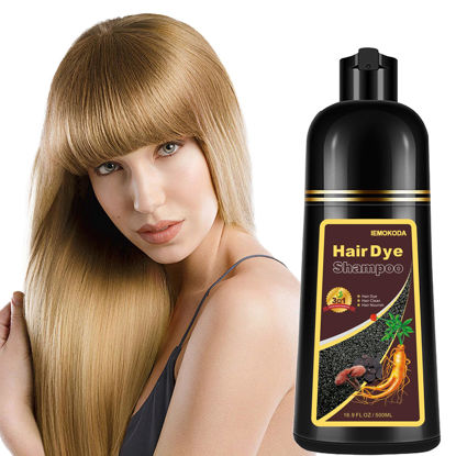 Picture of Blonde and Brown Hair Dye Shampoo for Women and Men - Instant Color, Long-Lasting, Easy to Use for All Hair Types