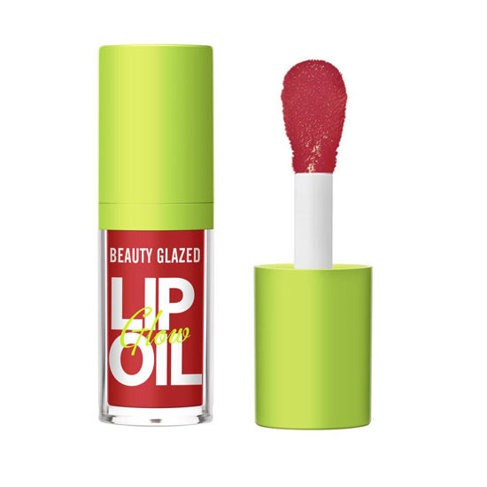Picture of Beauty Glazed Big Brush Head Lip Oil, Ultra-Hydrating & Nourishing, Smooth Glossy Finish Lip Glow Oil, Shiny and Vegan Tinted Lip Gloss, Non-Sticky Formula (1, 104# LOVE)