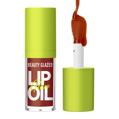 Picture of Beauty Glazed Big Brush Head Lip Oil, Ultra-Hydrating & Nourishing, Smooth Glossy Finish Lip Glow Oil, Shiny and Vegan Tinted Lip Gloss, Non-Sticky Formula (1, 108# REBORN)